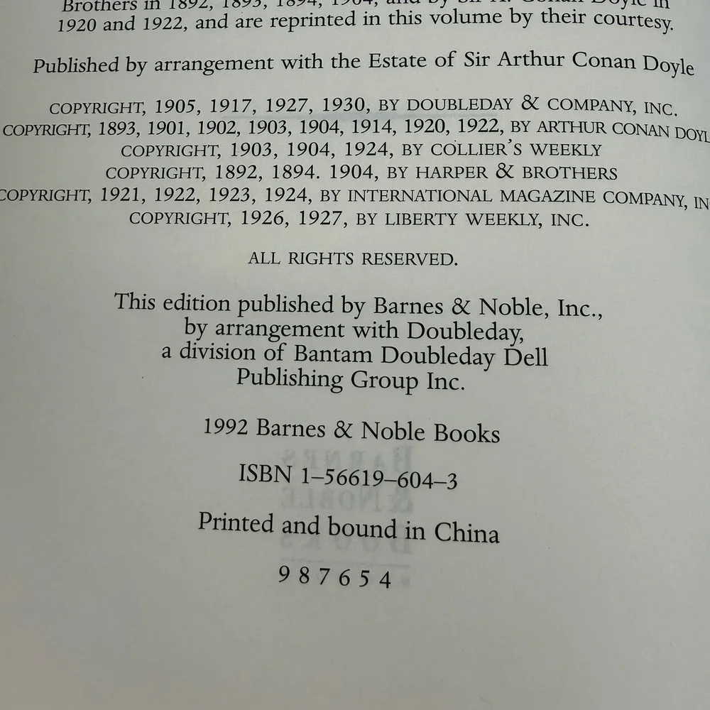 The Complete‎ Sherlock Holmes Arthur Conan Doyle Barnes & Noble Leatherback 1992